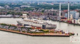 Het uitzicht op de ss Rotterdam in Rotterdam Katendrecht