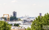 Het uitzicht op de ss Rotterdam in Rotterdam Katendrecht