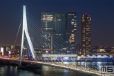 Te Koop | De skyline van Rotterdam met de Erasmusbrug en De Rotterdam