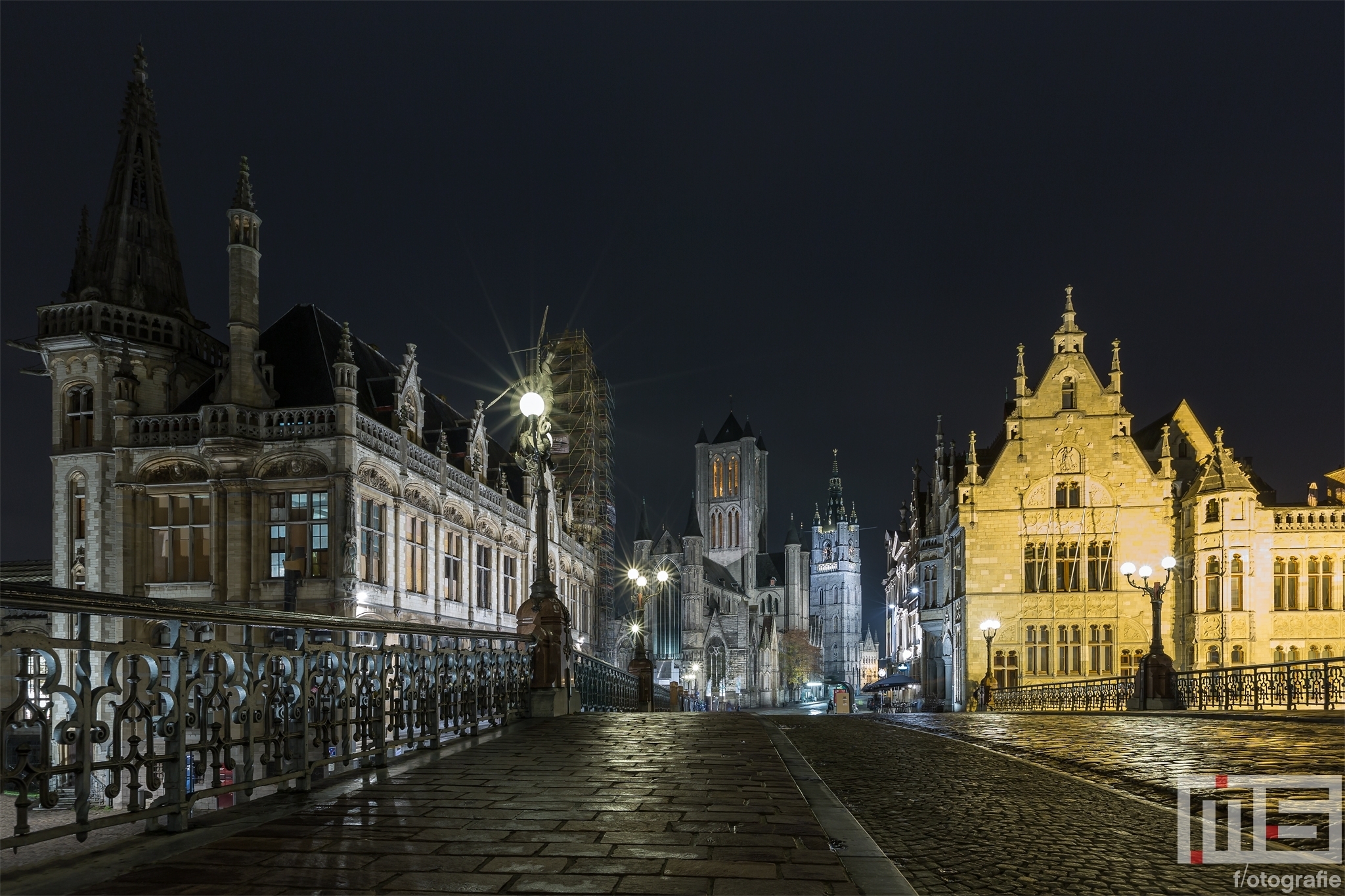 Te Koop | De Sint Michielsbrug in Gent in de nacht