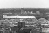 Te Koop | Een detailfoto van het Feyenoord Stadion De Kuip in Rotterdam-Zuid in zwart/wit
