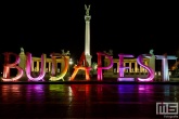 Het Budapest kunstwerk op het Heroes Square in Budapest