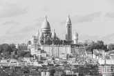 Te Koop | De Scare Coeur in Parijs vanuit Parc des Buttes in zwart/wit