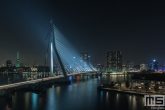 Te Koop | De Erasmusbrug in Rotterdam in Rotterdam met de Euromast in groene kleur