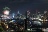 De vuurwerkshow van het Nationale Vuurwerk in Rotterdam tijdens Nieuwjaar