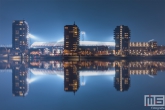 Te Koop | Het Feyenoord Stadion De Kuip in Rotterdam gespiegeld tijdens een speelavond