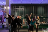 Een aantal dansers in Museum Rotterdam tijdens Museumnacht010 in Rotterdam