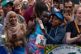 De loper Kenneth Kipkemoi tijdens de NN Marathon Rotterdam op de Coolsingel in Rotterdam