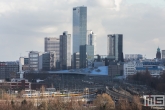 Het uitzicht op het central district en het Centraal Station van Rotterdam