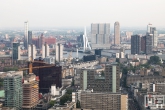 Te Koop | De skyline van Rotterdam met De Rotterdam en de Erasmusbrug
