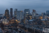 Het Witte Huis in de Oudehaven en op de achtergrond de binnenstad van Rotterdam