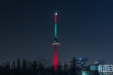 Te Koop | De Euromast in Roterdam in kleuren rood/groen