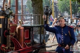 Een demo van de brandweer tijdens het stoomevenement Dordt in Stoom