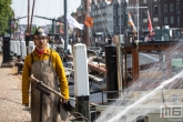 Een demo van de brandweer tijdens het stoomevenement Dordt in Stoom