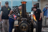 Een stoomwals demo tijdens het stoomevenement Dordt in Stoom