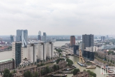 Het uitzicht op de Leuvehaven met het Ms Rotterdam bij de Cruise Terminal Rotterdam