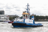 De sleeptboot Fairplay tijdens een demo op de Wereldhavendagen in Rotterdam
