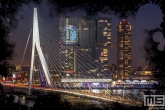 Te Koop | De Erasmusbrug en de Wilhelminapier met het Feyenoord logo op de Rotterdam