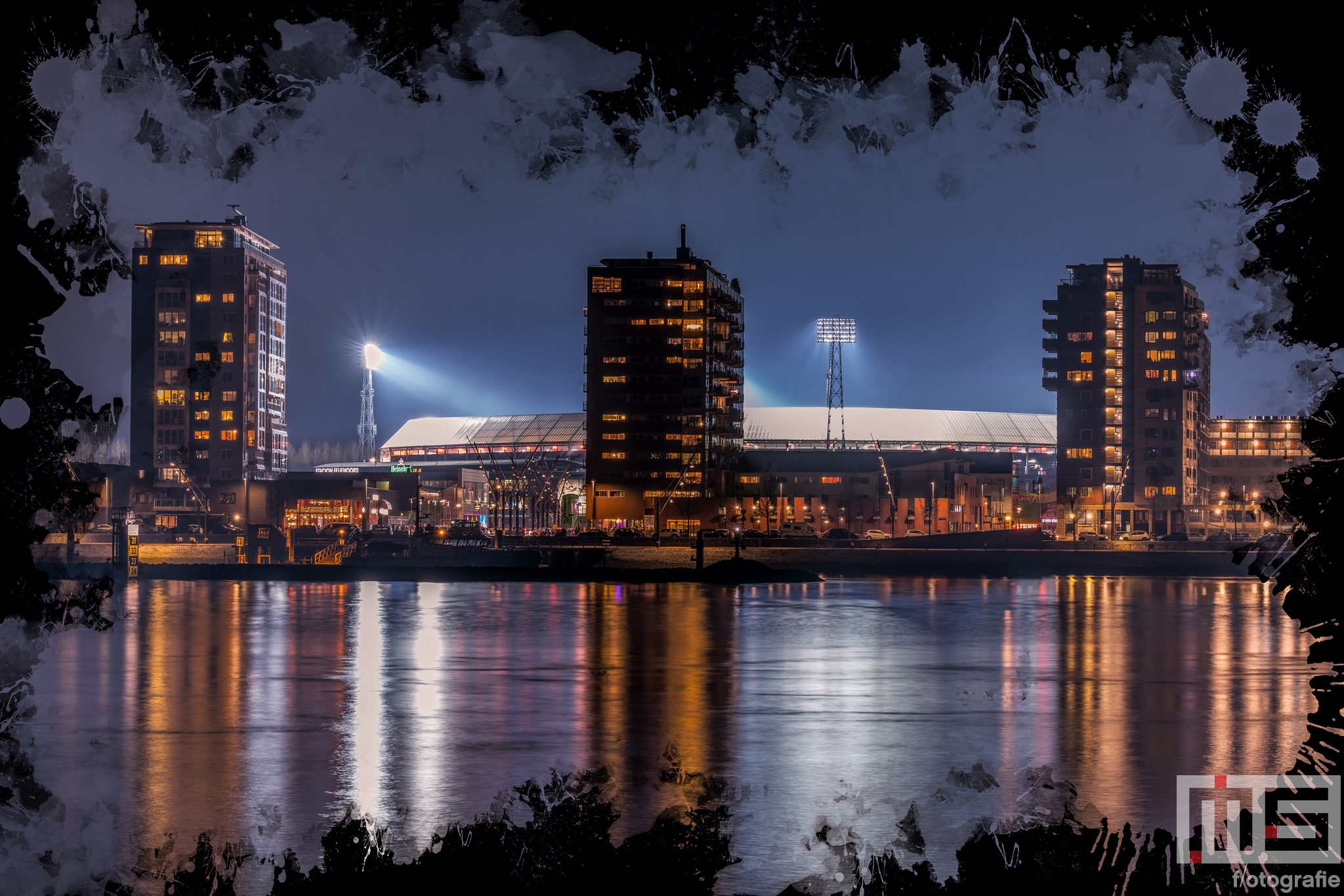 Te Koop | Een detailfoto van het Feyenoord Art Stadion De Kuip
