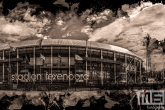 Te Koop | Het Feyenoord Art Stadion De Kuip in Rotterdam in zwart sepia