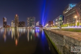 Te Koop | De Rijnhaven met op de achtergrond de Wilhelminapier in Rotterdam by Night