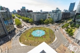 Het Hofplein met de wegen Weena en Coolsingel in Rotterdam