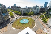 Het Hofplein met de wegen Weena en Coolsingel in Rotterdam