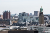 De binnenstad van Rotterdam met het Hilton Hotel, Stadhuis en Timmerhuis in Rotterdam-Centrum