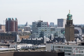 De binnenstad van Rotterdam met het Hilton Hotel, Stadhuis en Timmerhuis in Rotterdam-Centrum