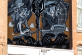 Een mural door Dodici tijdens het Pow! Wow! Festval in de Afrikaanderwijk in Rotterdam