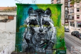 Big Racoon Streetart in Belém Lissabon in Portugal