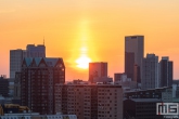 De zonsondergang in Rotterdam Centrum