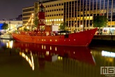 Het lichtschip Vessel11 in de Wijnhaven in Rotterdam