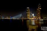 De Wilhelminapier en de Erasmusbrug in Rotterdam by Night