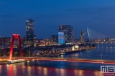 Te Koop | De skyline van Rotterdam met de Willemsbrug, Boompjes en de Erasmusbrug