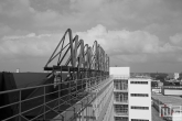 De neonletters van de Van Nelle Fabriek (UNESCO) in Rotterdam Delfshaven