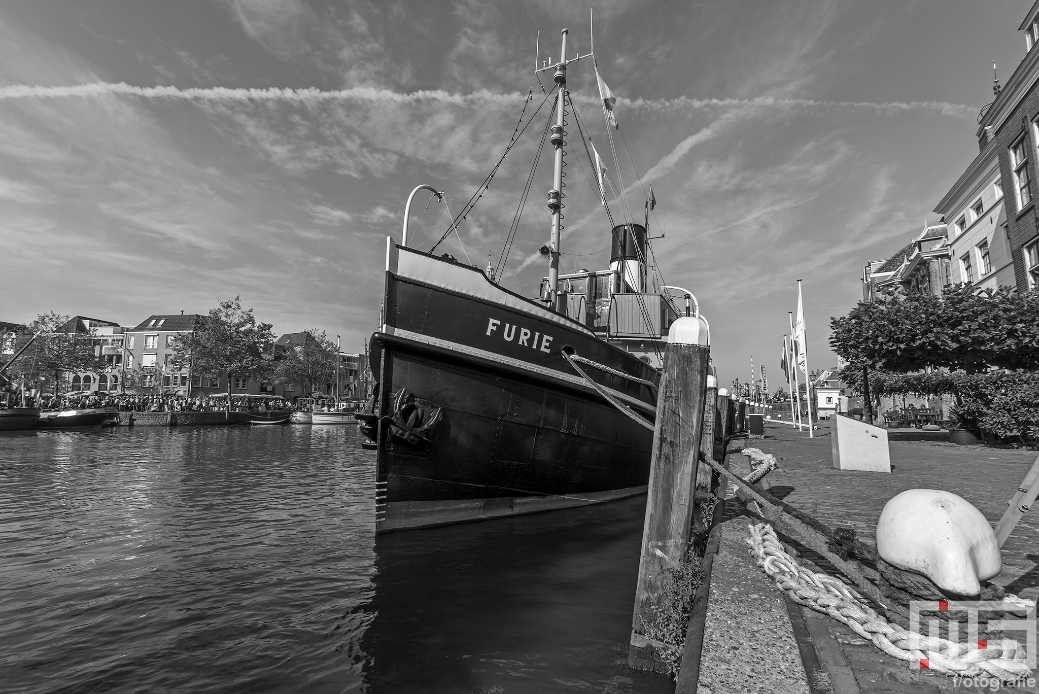 Het stoomschip Furie tijdens het evenement Furiade in Maassluis