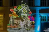 Dwaalspoor in Dordrecht tijdens de Dordtse December Dagen projectiekunst op de muren