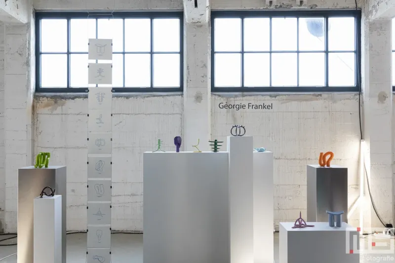 De minimalistische kunst Georgie Frankel in het HAKA-gebouw in Rotterdam tijdens Art Rotterdam