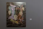 Het schilderij van Hans Schuttenbeld tijdens Art Rotterdam in de Van Nelle Fabriek in Rotterdam