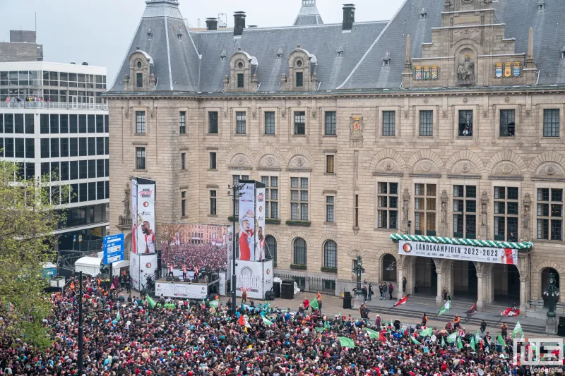 Rotterdam viert grootschalige kampioenschap van Feyenoord op de Coolsingel