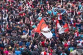 Coolsingel in Rotterdam juicht voor kampioen Feyenoord