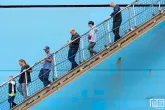 De bezoekers op het Vuoksi Maersk tijdens de Wereldhavendagen Rotterdam