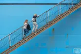 De bezoekers op het schip Vuoksi Maersk tijdens de Wereldhavendagen Rotterdam