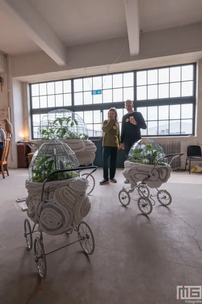 De greenhouses van Janneke de Lange tijdens Object Rotterdam in het HAKA-gebouw in Rotterdam