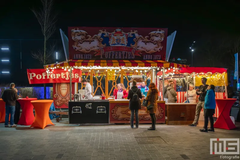 De poffertjeskraam op Museumnacht010 Rotterdam 2025 in Rotterdam