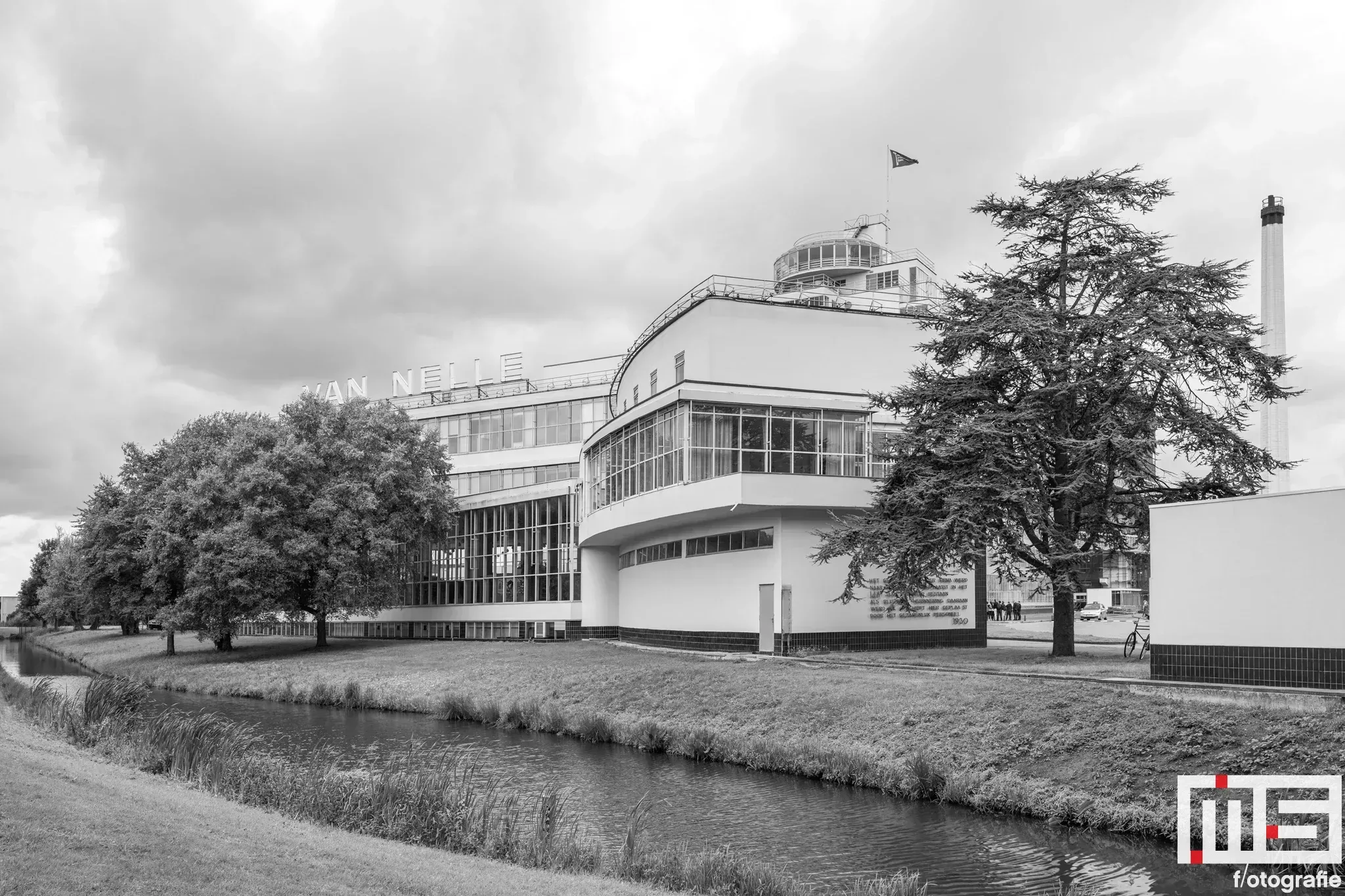 De zijkant van de Van Nelle Fabriek tijdens de Open Monumentendag Rotterdam
