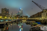 De Entrepothaven met diverse jachten in Rotterdam by Night