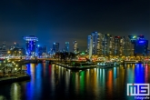 De havenmond van de Leuvehaven in Rotterdam by Night