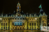 Het verlichte stadhuis op de Coolsingel in Rotterdam by Night